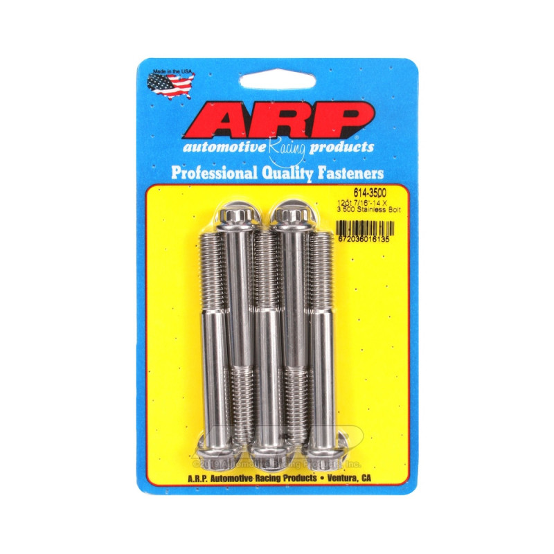 Set de șuruburi și piulițe universale ARP 7/16-14 – Oțel inoxidabil, 12 puncte x 5 - ARP-614-3500 - 614-3500 - 3666618191263